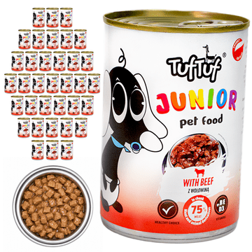 TufTuf Junior Potpuna hrana za štenad s govedinom u umaku 36x415g