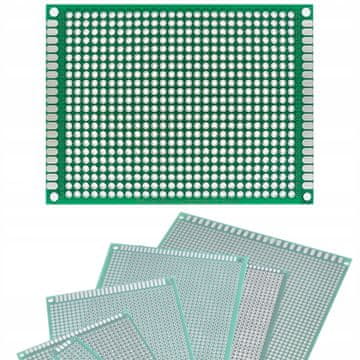 Dvostrana univerzalna prototipska pločica PCB 60 x 80 mm, zelena