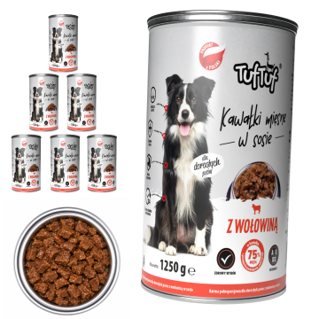 TufTuf mokra hrana za pse govedina, konzerva 6x1250g komadi mesa