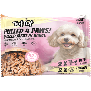 TufTuf kusići mokra hrana za pse 2x govedina 2x puretina 4x100g