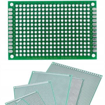 Dvostrana univerzalna prototipna pločica PCB 40 x 60 mm, zelena
