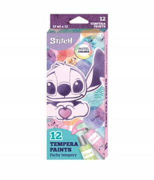 CoolPack Disney Fashion. Tempera pastele u tubi 12 ml. 12 boja. Stitch
