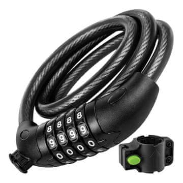 Northix Brava za bicikl 120 cm, 13,5 mm kabel, kombinirana sigurnosna brava