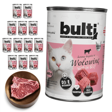 BULTI mokra hrana za mačke govedina konzerva 12x400g