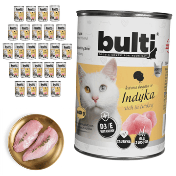 BULTI mokra hrana za mačke puretina konzerva 24x400g
