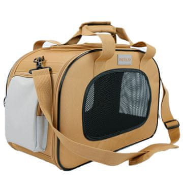 Mersjo Mersjo Voyager Torba Transporter za Pse i Mačke 4 Ulaza Auto Pojas Smeđa 45x21,5x30 cm do 8 kg