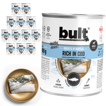 BULT BULT mokra hrana za psa, bakalar, konzerva 12x800g