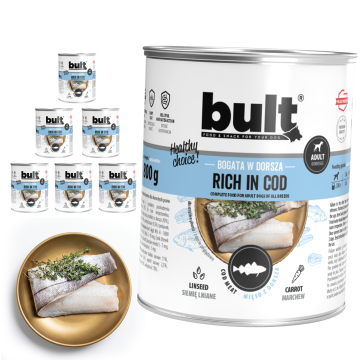 BULT BULT mokra hrana za pse, bakalar, konzerva 6x800g