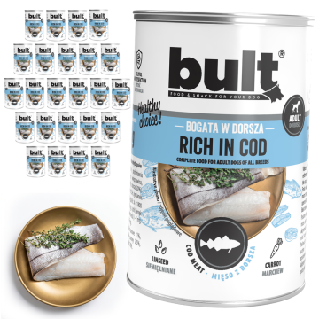 BULT BULT mokra hrana za psa bakalar, konzerva 24x400g