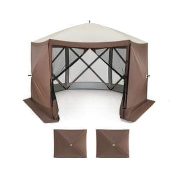 Costway Pop-up šator za sjenilo 6-strani instant montaža kava