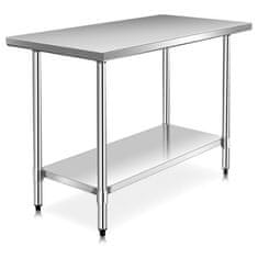 Costway Radni stol za kuhinju 122x61x90 cm od nehrđajućeg čelika