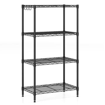 Costway Metalni regal s 4 police, crni