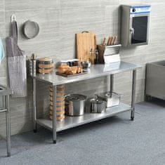 Costway Radni stol za kuhinju 122x61x90 cm od nehrđajućeg čelika