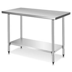 Costway Radni stol za kuhinju 122x61x90 cm od nehrđajućeg čelika