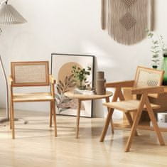 Costway Set od 4 stolice za blagovaonicu 50x52x81 cm prirodne boje