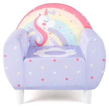 Costway Dječji sofa s naslonom i naslonom za ruke ljubičasti