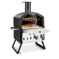 Costway Vanjska pizza pećnica s ručkama protiv opeklina i sklopivim nogama crna