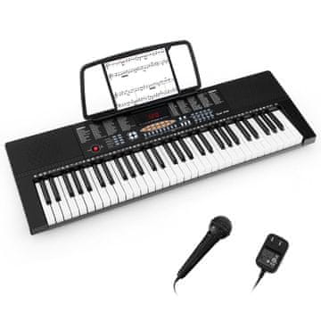 Costway Elektronička klavijatura 61 tipka, prijenosna, 300 ritmova, 300 tonova, 50 demo zapisa, 3 načina podučavanja, LED zaslon