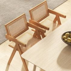 Costway Set od 4 stolice za blagovaonicu 50x52x81 cm prirodne boje