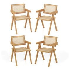 Costway Set od 4 stolice za blagovaonicu 50x52x81 cm prirodne boje