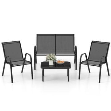 Costway Set vrtnih garnitura 4 dijela 51x71x35 cm siva