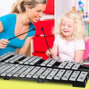 Costway 30-tonski Glockenspiel ksilofon s drvenom osnovom i metalnim tipkama