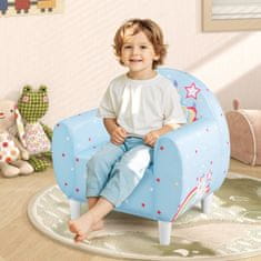 Costway Dječji sofa s naslonom i naslonom za ruke plavi