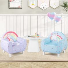 Costway Dječji sofa s naslonom i naslonom za ruke plavi