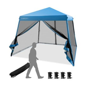 Costway Instant sklopivi nadstrešnik s podesivom visinom za terasu, kamp i plažu, plavi
