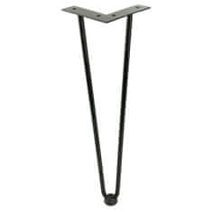 BB Set od 4 nogu za namještaj tipa Hairpin, visina 41 cm, 2 šipke, crna boja s plastičnim stopicama