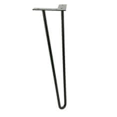 BB Set od 4 nogu za namještaj tipa Hairpin, visina 41 cm, 2 šipke, crna boja s plastičnim stopicama