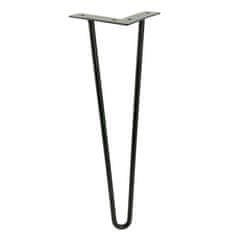 BB Set od 4 nogu za namještaj tipa Hairpin, visina 41 cm, 2 šipke, crna boja s plastičnim stopicama