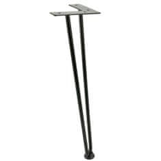 BB Set od 4 nogu za namještaj tipa Hairpin, visina 41 cm, 2 šipke, crna boja s plastičnim stopicama