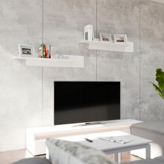 Zidna polica CR3-POINT bijela, set od 2 komada zidnih polica, komplet 100cm
