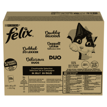 Nestlé Felix Countryside Selection hrana za odrasle mačke u želeu 10,2 kg (120 x 85 g)