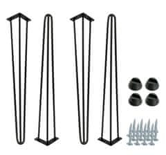 BB Komplet nogu Hairpin legs Loft, 4 komada, crni mat, visina 71 cm, s nožicama