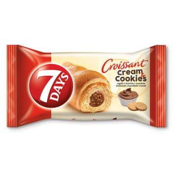 Mondelez 7 Days Cream i Cookies rogalik s kremom od lješnjaka i komadićima keksa, 60 g