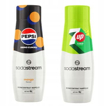 SodaStream Set od 2 koncentrata, sirupa Sodastream. Pepsi MAX Mango Zero i 7Up free