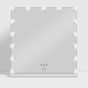 Northix Lux Vanity LV-2669: 15 prigušljivih LED žarulja Kvadratno holivudsko ogledalo za toaletni stolić - 100 x 100 cm