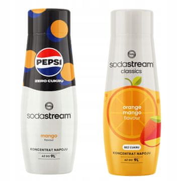 SodaStream Set od 2 koncentrata za vodu. Sodastream Pepsi MAX Mango + Mango Orange