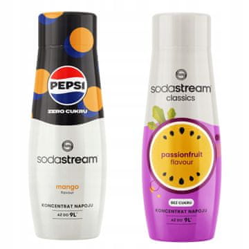 SodaStream Set od 2 koncentrata, sirupa. Sodastream Pepsi MAX Mango + Passionfruit