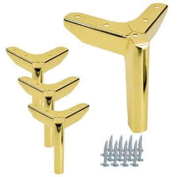 BB Komplet 4 komada noga za namještaj Loft sidro zlatni krom visina 12 cm