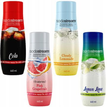 SodaStream Set od 4 koncentrata SodaStream Cola+Grapefruit+Lemonade+Lemon-Lime