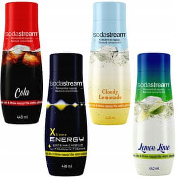 SodaStream Set od 4 koncentrata SodaStream Cola+Energy+Lemonade+Lemon-Lime