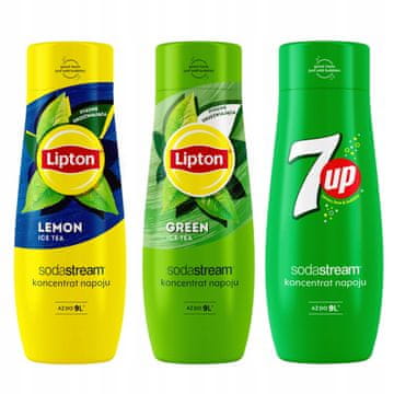 SodaStream Komplet 3 koncentrata SodaStream Lipton limun+green+7UP