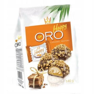 Flis praline vafli Happy Oro s okusom karamela 140g