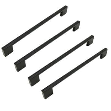 BB 4 x crna ručka za namještaj metalna 256 mm