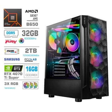 MEGA TWR S7 računalo, AMD Ryzen 7-7700, 32GB, SSD2TB, RTX5070, FreeDOS
