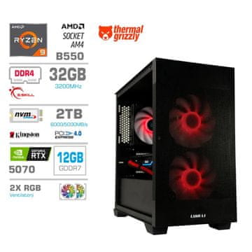 MEGA MT S7X računalo, AMD Ryzen 9-5950X, 32GB, SSD2TB, RTX5070, FreeDOS