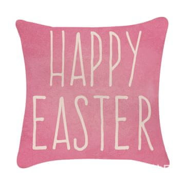 Uskršnja dekorativna navlaka za jastuk, Happy Easter, ružičasta